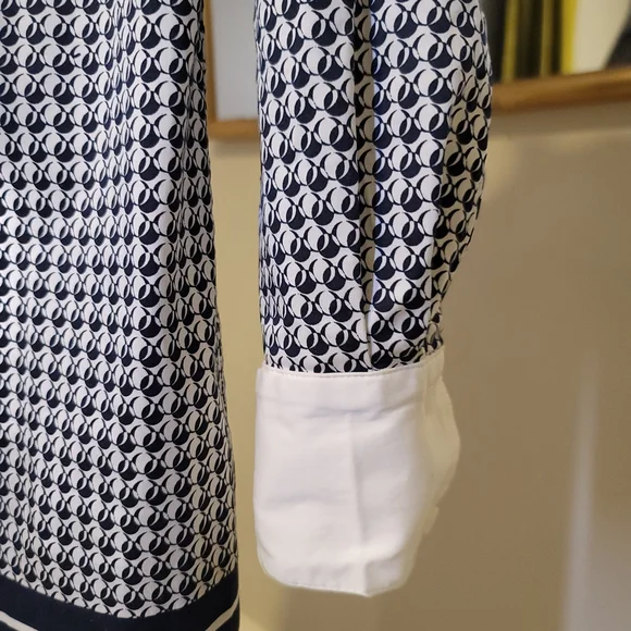 Ann Taylor Navy And White Collared Shift Dress Size S - Picture 5 of 8